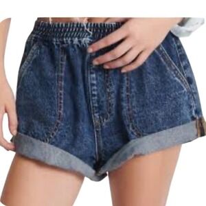 NWT One Teaspoon 80's Blue Hunter's Mid-Length Relaxed Shorts From Free People